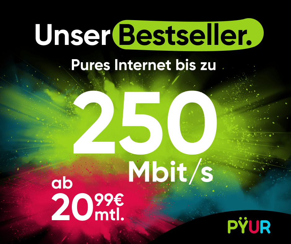 Thumbnail 🤑 200€ Bonus für PYÜR 250er &amp; 500er mit TV Tarif 😎 inkl. GRATIS WLAN-Router und TV-Box 🤩 ab dauerhaft 20,99€ mtl.