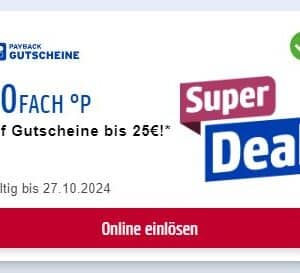 Payback Super Deal - 20Fach Punkte auf ausgewählte Gutscheine