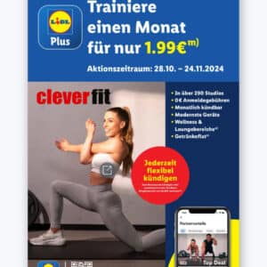 1 Monat Clever Fit für 1,99€ (ohne versteckte Kosten)