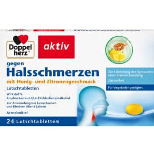 Doppelherz gegen Halsschmerzen - Mit Honig- und Zitronengeschmack - 24 Lutschtabletten für 2,80€ (statt 4,95€)