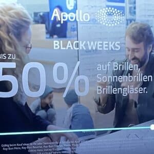 🤓 bis 11.12. BLACK WEEK bei APOLLO Optiker: auf Brillengläser bis zu 50 %