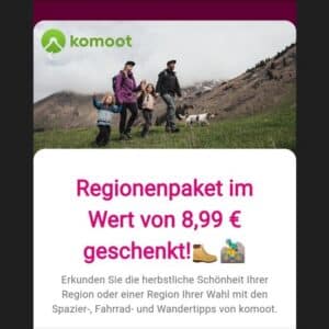 Telekom Magenta Moments: Komoot Regionenpaket kostenlos statt 8,99 €