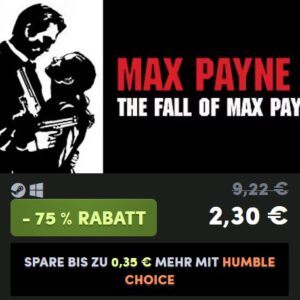 Max Payne 2: The Fall of Max Payne (PC - Steam-Key) für 2,30€ (mit Humble Choice 1,95€) statt 5,39€