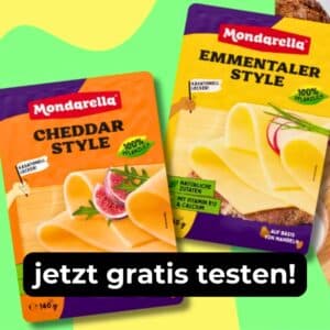 2 Packungen Mondarella pflanzliche Käsescheiben gratis testen über marktguru