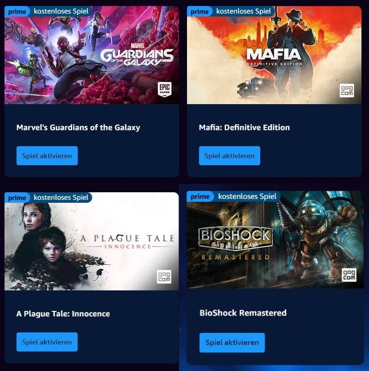 Prime Gaming - KOSTENLOS - Mafia - Defintive Edition | Marvel's Guardians of the Galaxy | A Plague Tale: Innocence | Pumpkin Jack | BioShock Remastered | DOOM Eternal | Borderlands 2 | Borderlands: The Pre-Sequel | Tales from the Borderlands | Killing Floor 2 | uvm.