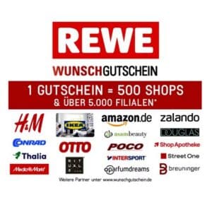 8% Rabatt auf Wunschgutscheine bei Rewe ab dem 14.10.