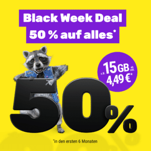 Halber Preis für 6 Monate + 2GB mehr für 12 Monate 🔥 🦝 SIMon mobile: mtl. kündbare 20GB / 25GB / 35GB 5G &amp; LTE Vodafone Allnet ab 4,49€ / 5,99€ / 8,49€