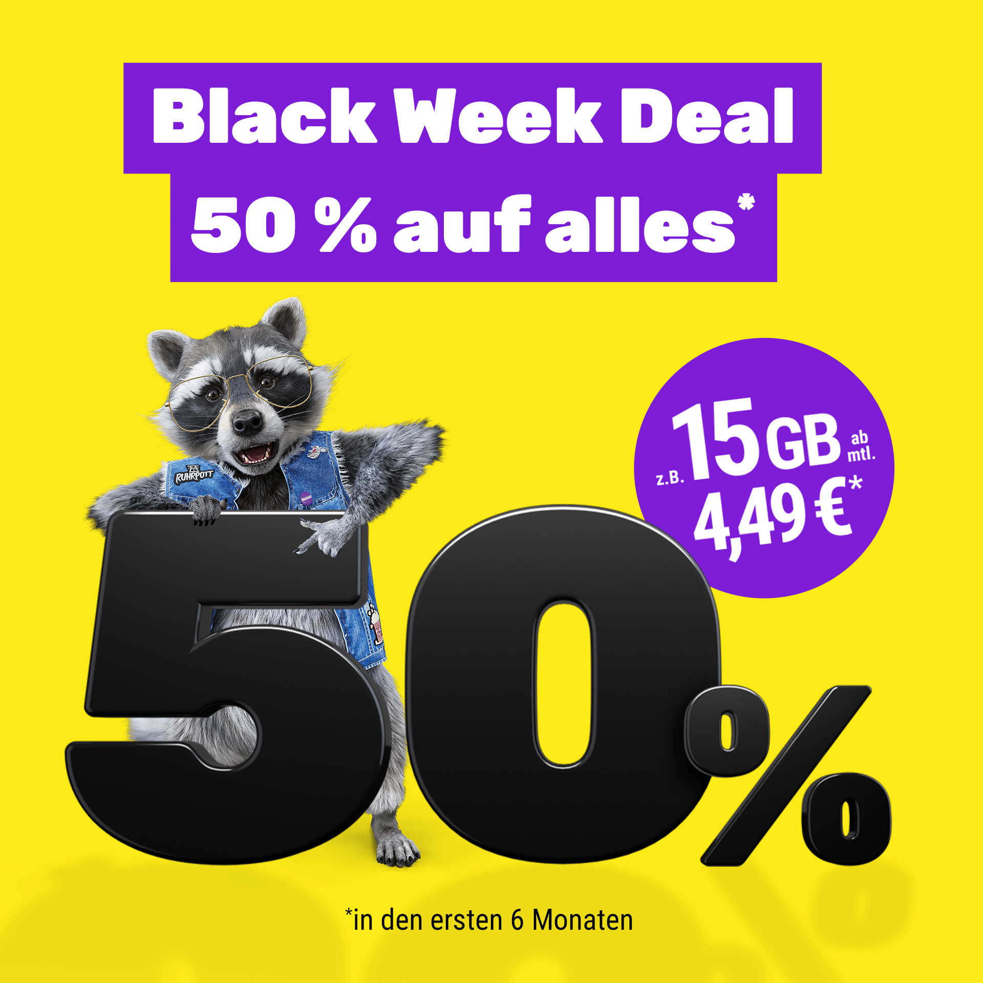 Thumbnail Halber Preis für 6 Monate + 5GB mehr für 12 Monate 🔥 🦝 SIMon mobile: mtl. kündbare 20GB / 25GB / 35GB 5G &amp; LTE Vodafone Allnet ab 4,49€ / 5,99€ / 8,49€