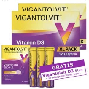 Vigantolvit 2 x 120 Stück VIGANTOLVIT® 2000 IE &#043; GRATIS 60 Stück VIGANTOLVIT® 2000 IE bei apotal