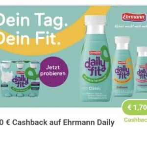 Marktguru - 1,70 € Cashback auf Ehrmann Daily Fit - NUR bei Edeka!