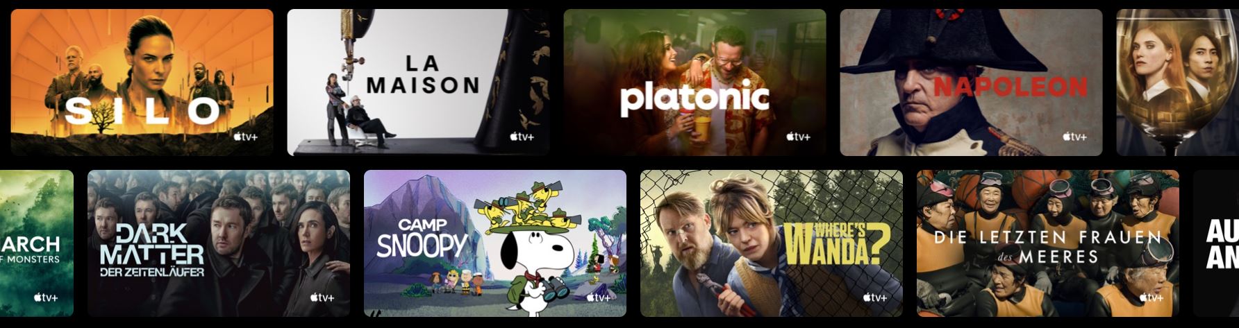 Verschiedene Serien und Filme bei Apple TV+