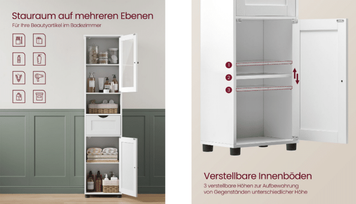 Vasagle Badezimmerschrank mit offenem Fach