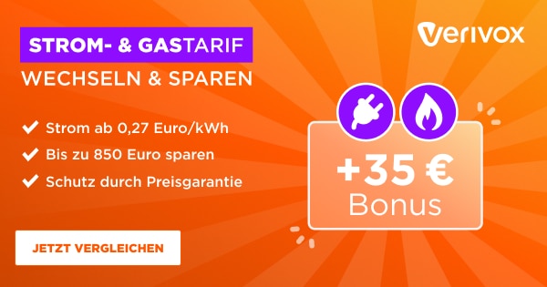 Verivox Strom & Gastarif mit 35€ Bonus