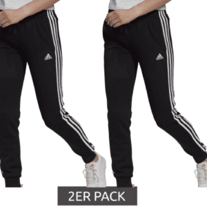 2x adidas Essentials French Terry 3-Streifen Trainingshose mit recyceltem Polyester