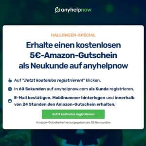 GRATIS 5€ Amazon.de-Gutschein bei Registrierung bei anyhelpnow