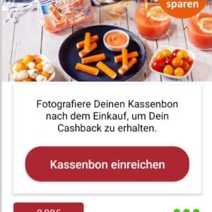 2,00€ Cashback auf Coraya Fisch & Dip Cocktail bei scondoo