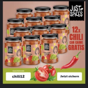 gratis 12x Chili con Carne im Glas von Just Spices Zugabe bei utryme