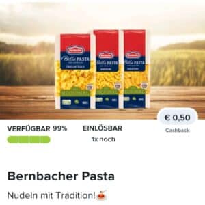 0,50€ Cashback auf Bernbacher Pasta bei Marktguru