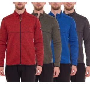 9,99€ Outdoor Sweat-Jacke NORTHERN COUNTRY Genialer Preis Melierte Outdoor-Jacke mit Kinnschutz, zwei Vordertaschen in Schwarz, Blau, Grün, Rot, Größen: S, M, L, XL, XXL bei Outlet46.de