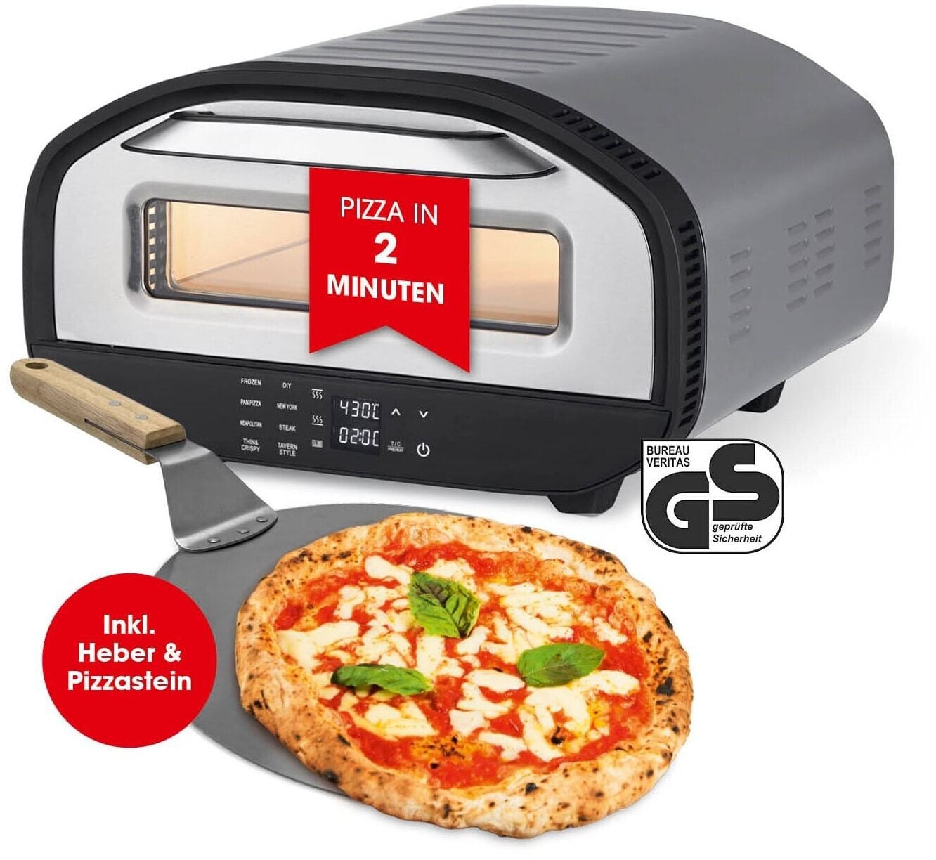 Thumbnail GourmetMaxx elektro 430° Pizzaofen für 134,99€ (statt 198€)