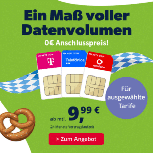 🥨 Oktober-Deals bei Freenet: Mehr Datenvolumen ohne Anschlusspreis z.B. 8GB LTE Telekom Allnet für 9,99€/Monat