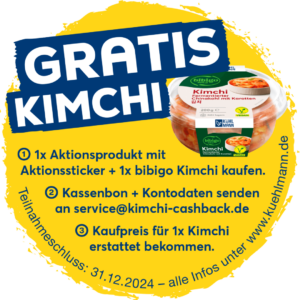 Gratis Kimchi beim Kauf von Kühlmann Bulgur- oder Couscoussalat