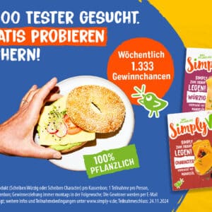 Mit Glück wöchentlich einer von 1.333x Simply V Scheiben gratis probieren (Gewinnspiel)