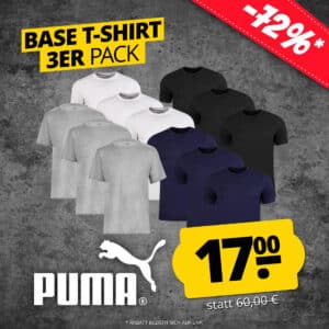 👕 Puma T-Shirt 3er-Set in 4 Farben für 17€ zzgl. Versand (statt 39€)