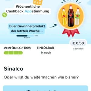 0,50€ Cashback auf Sinalco bei Marktguru