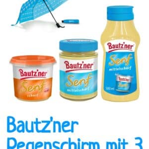 3 Bautzner Senfen gratis - beim Kauf eines Regenschirm der Marke Bautzen