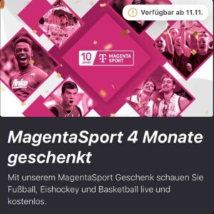 Telekom Magenta Moments – MagentaSport 4 Monate geschenkt ab dem 11. November