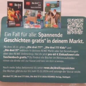 REWE: "Die drei ???"-Bücher GRATIS - je 1 Buch pro 40 Euro Einkaufswert! 🕵️‍♀️