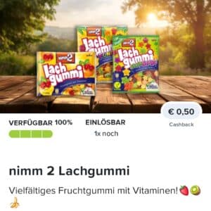 0,50€ Cashback auf Lachgummi von nimm 2 bei Marktguru