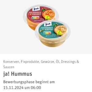 Rewe Produkttest REWE : ja! Hummus