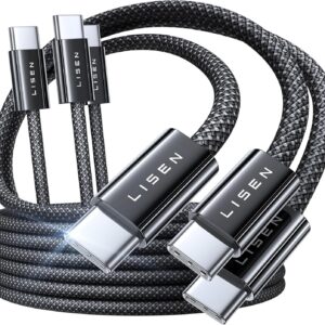 3x USB C Kabel mit je 100 W Schnellladen [1M+2M+2M] + Nylon-Geflecht