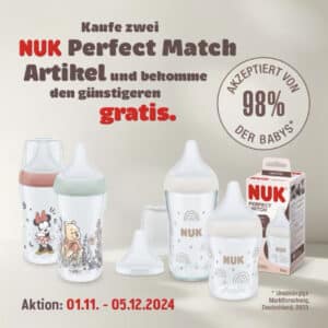 NUK Perfect Match-Aktion: Zwei Artikel kaufen &#061; 1x Geld zurück