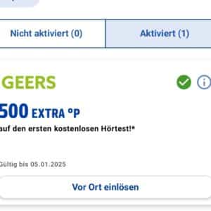 Kostenloser Hörtest machen lassen und dafür 500 Paybackpunkte bekommen 😍