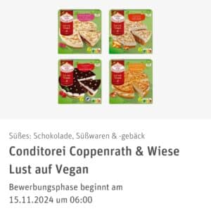 😍 Rewe Produkttest REWE :Conditorei Coppenrath &amp; Wiese Lust auf Vegan