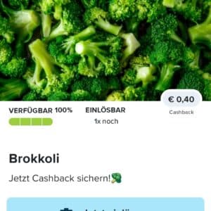 0,40€ Cashback auf Brokkoli bei Marktguru