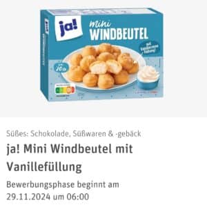 ✅Vorankündigung REWE Produkttest : ja! Mini Windbeutel mit Vanillefüllung