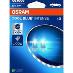 Osram W5W COOL BLUE INTENSE - Halogensignallampen im Doppelpack - Weißes LED-Look-Licht für 2,29€(statt 7,50)