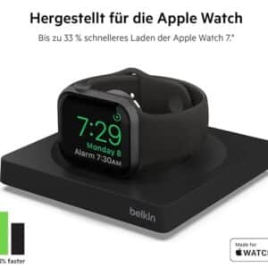 Belkin Schnellladegerät für die Apple Watch 7 / 8 / 9 / 10 Ultra in Schwarz (MFi-zer­ti­fi­zier­t) für 29,99€ (statt 42€)