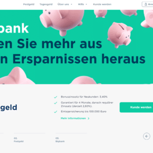 Bigbank: 2,95 % Tagesgeld, garantiert für 4 Monate