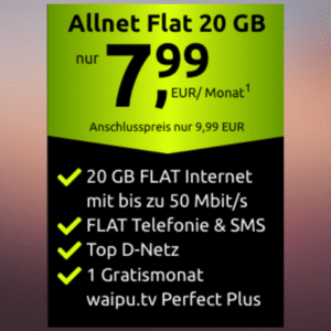 💥 20GB | 30GB | 40GB LTE Vodafone Allnet für 7,99€ | 9,99€ | 11,99€/Monat (Crash Allnet Flat)