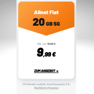 20GB / 30GB / 45GB LTE Telekom Allnet für nur 9,99€/ 14,99€ / 19,99/Monat (mtl. kündbar mgl. | klarmobil Telekom)