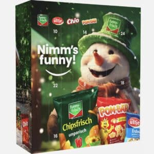 😋  funny-frisch Adventskalender für Groß und Klein mit vielfältigen Snacks