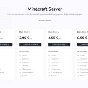 Minecraft Server ab 0,99 € monatlich (Preis dauerhaft)