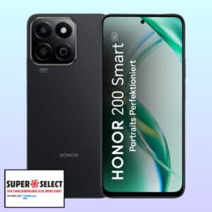 Eff. GRATIS: 😆 Honor 200 Smart (256GB) für einmalig 1€ + 3GB 5G/LTE Allnet für 3,99€/Monat (Super Select XS)