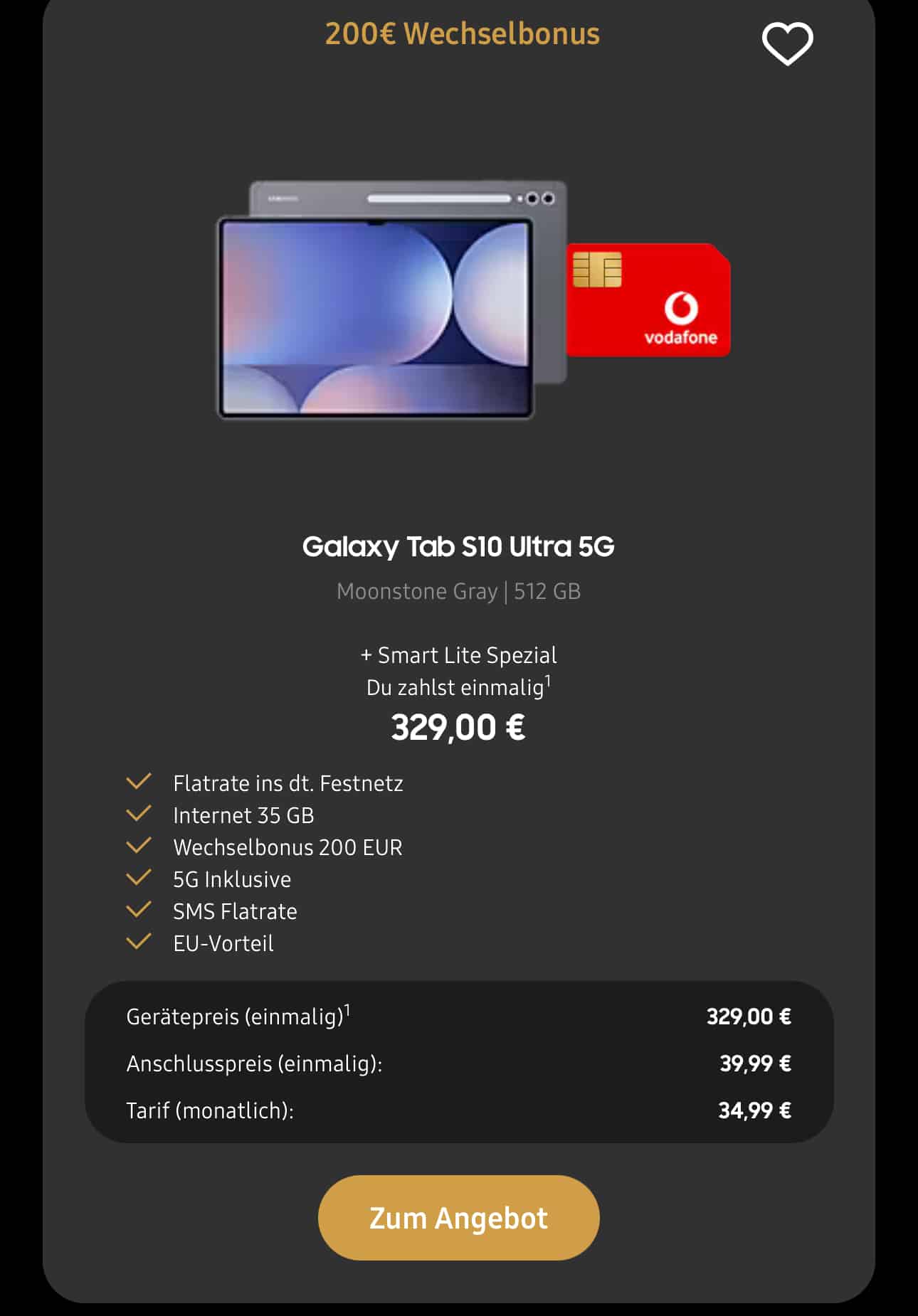 Galaxy Tab S10 Ultra + Tarif