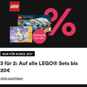 Thalia - 3 für 2 Aktion - Auf alle LEGO Sets bis 20€ - Online &amp; vor Ort **